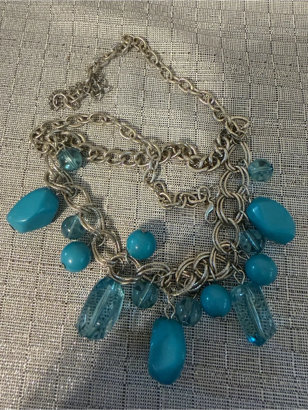 Blue Statement Multi-Chain Necklace -